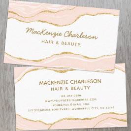 Tarjeta de visita Purpurina de oro para Agate Rosa