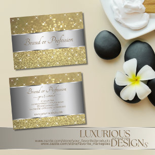 Tarjeta De Visita Purpurina de oro plateado lujoso Estrellas esparkl