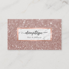 Tarjeta De Visita Purpurina de oro Rosa Cabello de artista de maquil