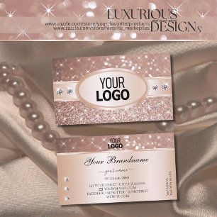 Tarjeta De Visita Purpurina de oro Rosa con logo