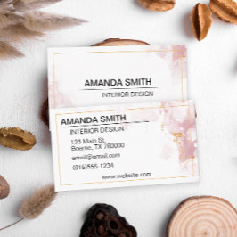 Tarjeta De Visita Purpurina de oro rosa moderno