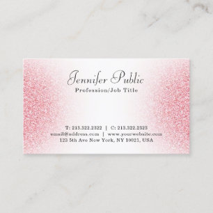 Tarjeta De Visita Purpurina de oro rosa rosa rosa de moda moderno el