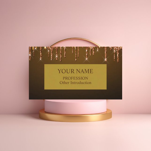 Tarjeta De Visita Purpurina de oro rosado (Subido por el creador)