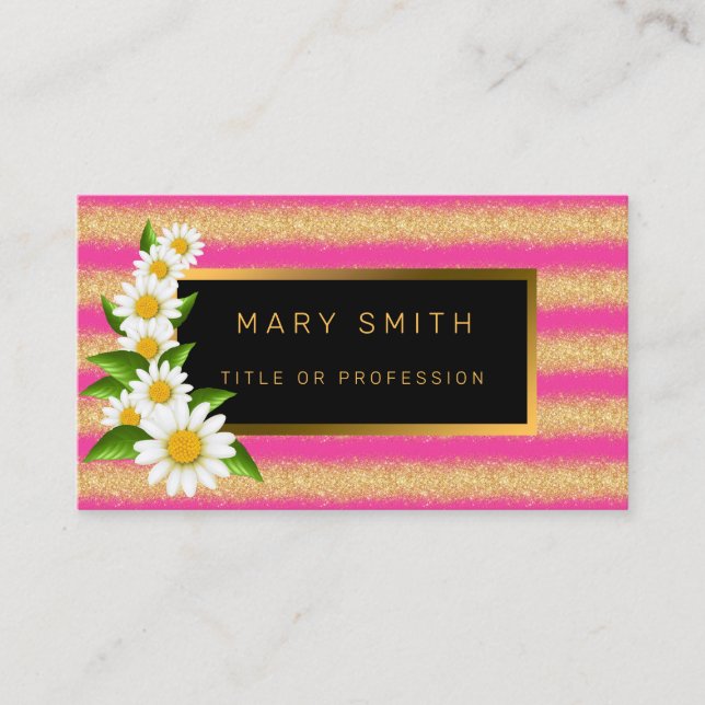 Tarjeta De Visita Purpurina de oro rosado más popular de lujo (Anverso)