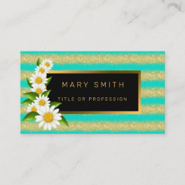 Tarjeta De Visita Purpurina de oro turquesa más popular de lujo