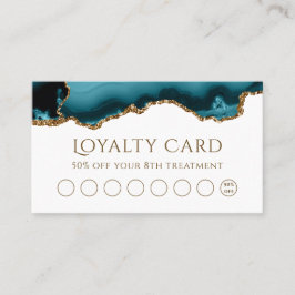 Tarjeta De Visita purpurina de oro verde azulado agate loyalty card