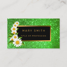 Tarjeta De Visita Purpurina de oro verde más popular de lujo