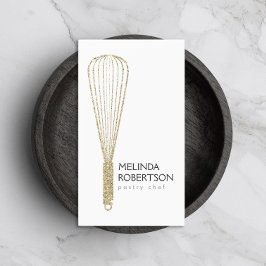 Tarjeta De Visita Purpurina de oro Whisk Bakery