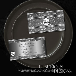 Tarjeta De Visita Purpurina de plata de la captura de ojos Sparkle S