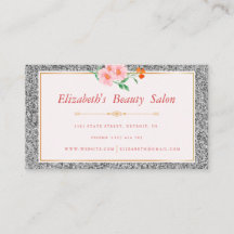 Purpurina de plata floral maquillaje artista Salón