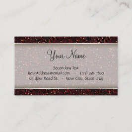 Tarjeta De Visita Purpurina de rubíes rojo oscuro