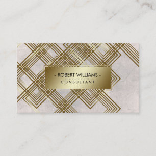 Tarjeta De Visita Purpurina de sandalias de crema de oro geométrico 