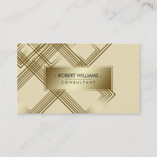 Tarjeta De Visita Purpurina de sandalias de crema de oro geométrico 