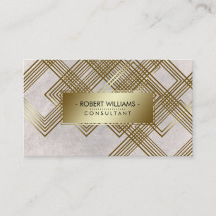 Tarjeta De Visita Purpurina de sandalias de crema de oro geométrico 