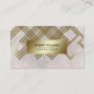 Tarjeta De Visita Purpurina de sandalias de crema de oro geométrico 