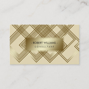 Tarjeta De Visita Purpurina de sandalias de crema de oro geométrico 