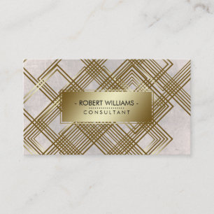 Tarjeta De Visita Purpurina de sandalias de crema de oro geométrico 