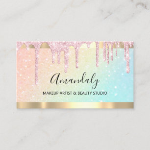 Tarjeta De Visita Purpurina del cabello del artista de maquillaje pr