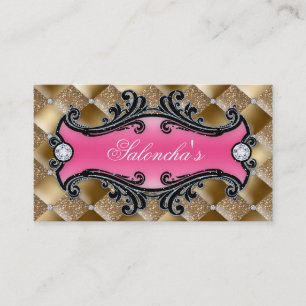 Tarjeta De Visita Purpurina del diamante del artista de maquillaje