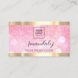 Tarjeta De Visita Purpurina del logotipo del código QR de las uñas l