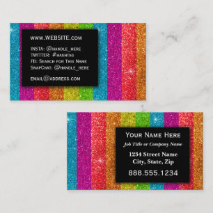 Tarjeta De Visita PURPURINA del orgullo LGBTQ arcoíris maquillaje ar