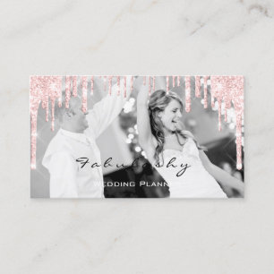 Tarjeta De Visita Purpurina del planificador de eventos boda gotea f