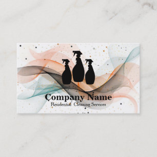 Tarjeta De Visita Purpurina del Servicio de Limpieza Elegante Bokeh