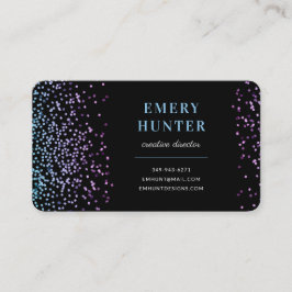 Tarjeta De Visita Purpurina disperso azul y púrpura