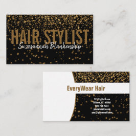 Tarjeta De Visita Purpurina dorado brillante sobre Personalizado neg