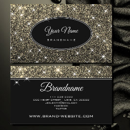 Tarjeta De Visita Purpurina Dorado de lujo Glam Luminosas Estrellas 