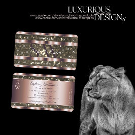 Tarjeta De Visita Purpurina Dorado Estrellas de espuma Iniciales Oro