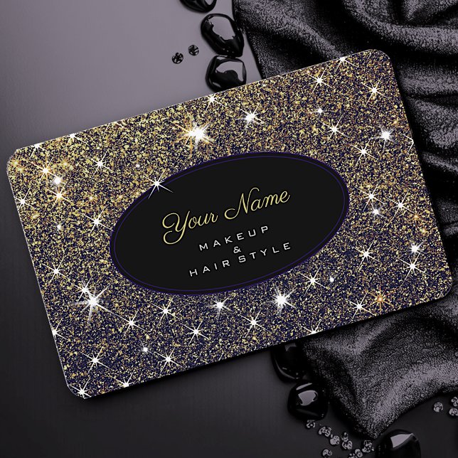Tarjeta De Visita Purpurina Dorado Estrellas Elegante Lujo Elegante (Subido por el creador)