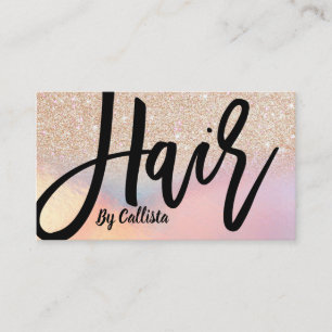 Tarjeta De Visita Purpurina dorado iridiscente Holográfico Hair Styl