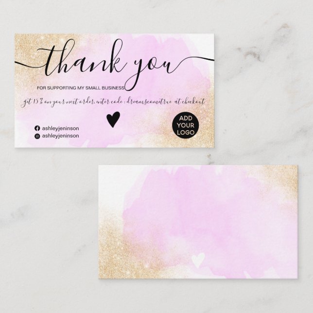 Tarjeta De Visita Purpurina dorado orden de pinceles púrpura (Anverso / Reverso)