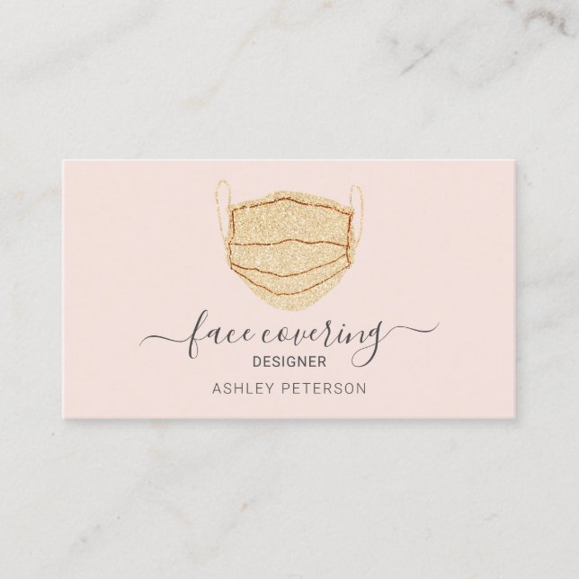 Tarjeta De Visita purpurina dorado recubrimiento facial de diseño ro (Anverso)