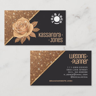 Tarjeta De Visita Purpurina Dorado Sparkle Stars Luxurious Moda
