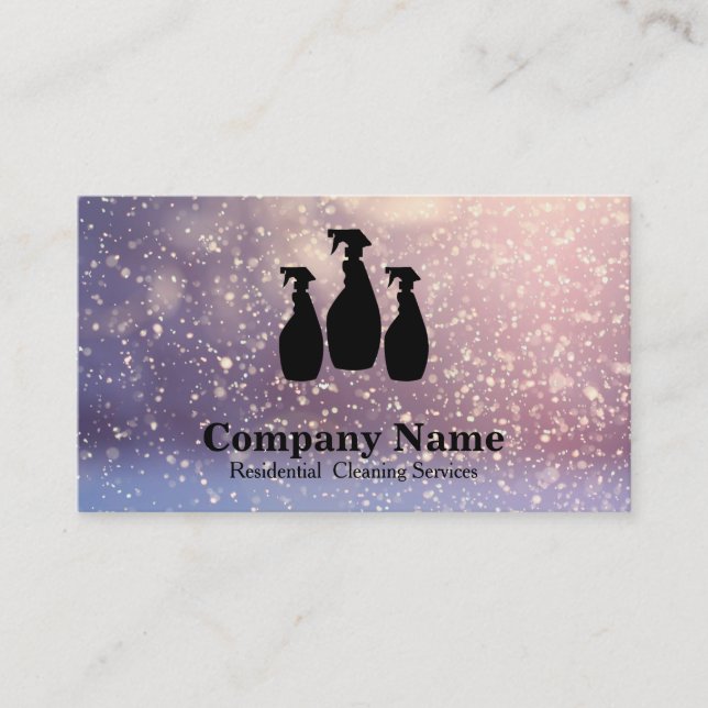 Tarjeta De Visita Purpurina elegante Bokeh del servicio de la (Anverso)