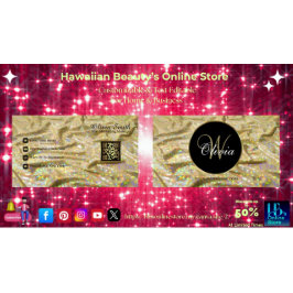Tarjeta De Visita Purpurina elegante de moda Monograma Girly Gold Sa