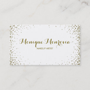 Tarjeta De Visita Purpurina elegante y moderno del confeti del oro