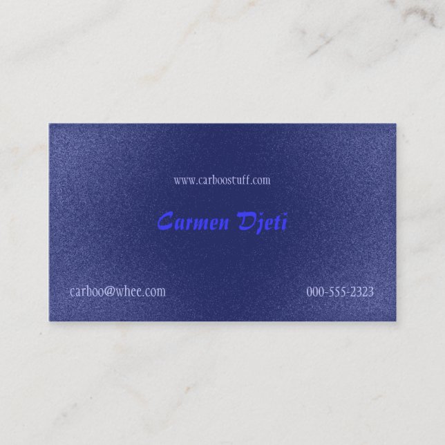 Tarjeta De Visita purpurina estallado (azul) (Anverso)