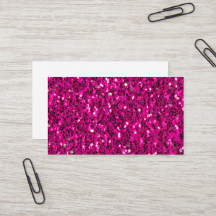Tarjeta De Visita Purpurina falso de chispas de color rosa caliente