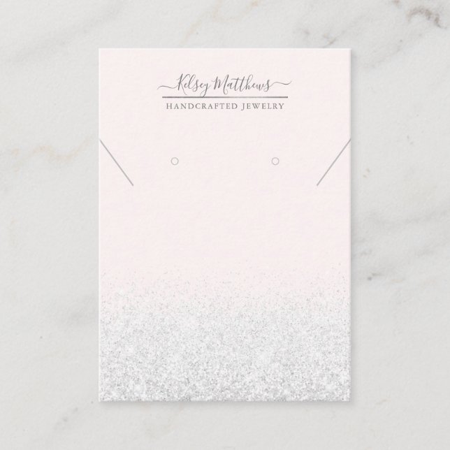 Tarjeta De Visita Purpurina falso de PixDezines, blanco (Anverso)