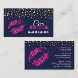 Tarjeta De Visita Purpurina falso levanta artista de maquillaje de c