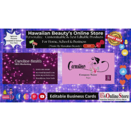 Tarjeta De Visita Purpurina Girly Star Sparkles Elegante Código QR R