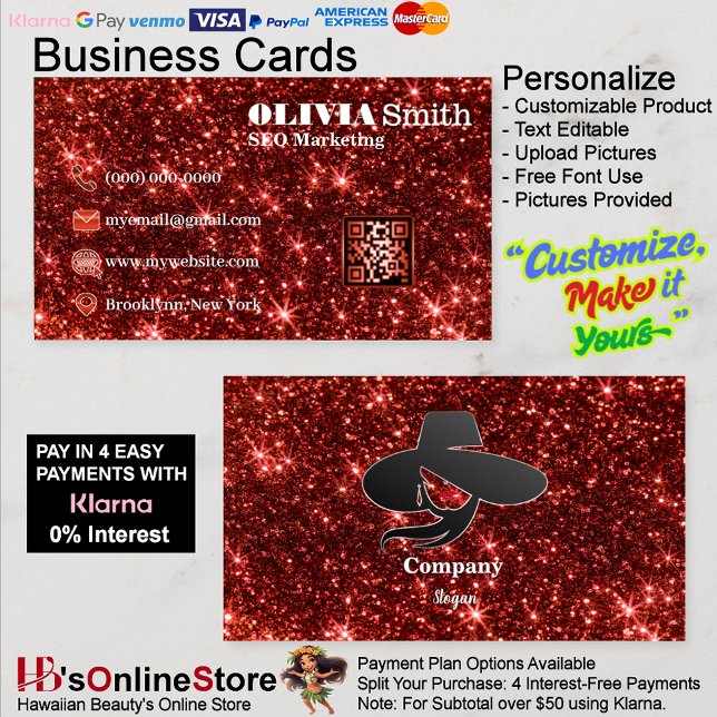 Tarjeta De Visita Purpurina Girly Trendy Sparkles Elegante Clásico (Girly Trendy Glitter Sparkles Elegant Classy Business Card 32.)