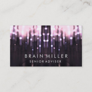 Tarjeta De Visita Purpurina Glow Sparkle Bokeh Moda elegante