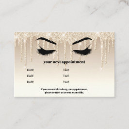 Tarjeta De Visita Purpurina Gold Drippings Browbar Eyelash Luxury