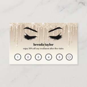Tarjeta De Visita Purpurina Gold Drips Browbar Lazas Lealtad Persona