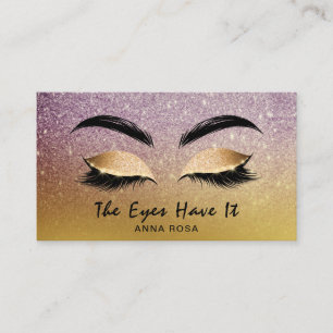 Tarjeta De Visita *~* Purpurina Gold Eggplant Lazas Brochas de exten