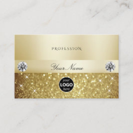 Tarjeta De Visita Purpurina Gold Sparkling de lujo con logotipo mode